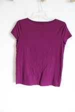 Ann Taylor LOFT Magenta Ruffle Tee | M