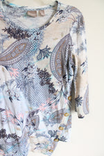 Chico's Paisley Pastel Cotton Shirt | 0 (SM(