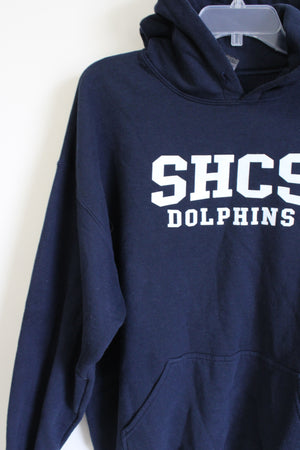 Gilden Navy Blue "SHCS Dolphins" Sweatshirt | XL