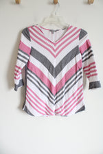 Habitat Clothes To Live In Gray White Pink Cotton Shirt | XS