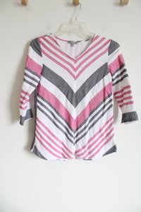 Habitat Clothes To Live In Gray White Pink Cotton Shirt | XS