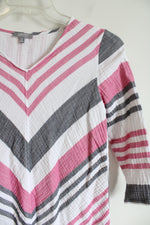 Habitat Clothes To Live In Gray White Pink Cotton Shirt | XS