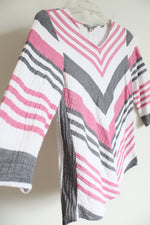 Habitat Clothes To Live In Gray White Pink Cotton Shirt | XS
