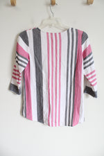 Habitat Clothes To Live In Gray White Pink Cotton Shirt | XS