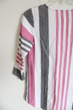 Habitat Clothes To Live In Gray White Pink Cotton Shirt | XS