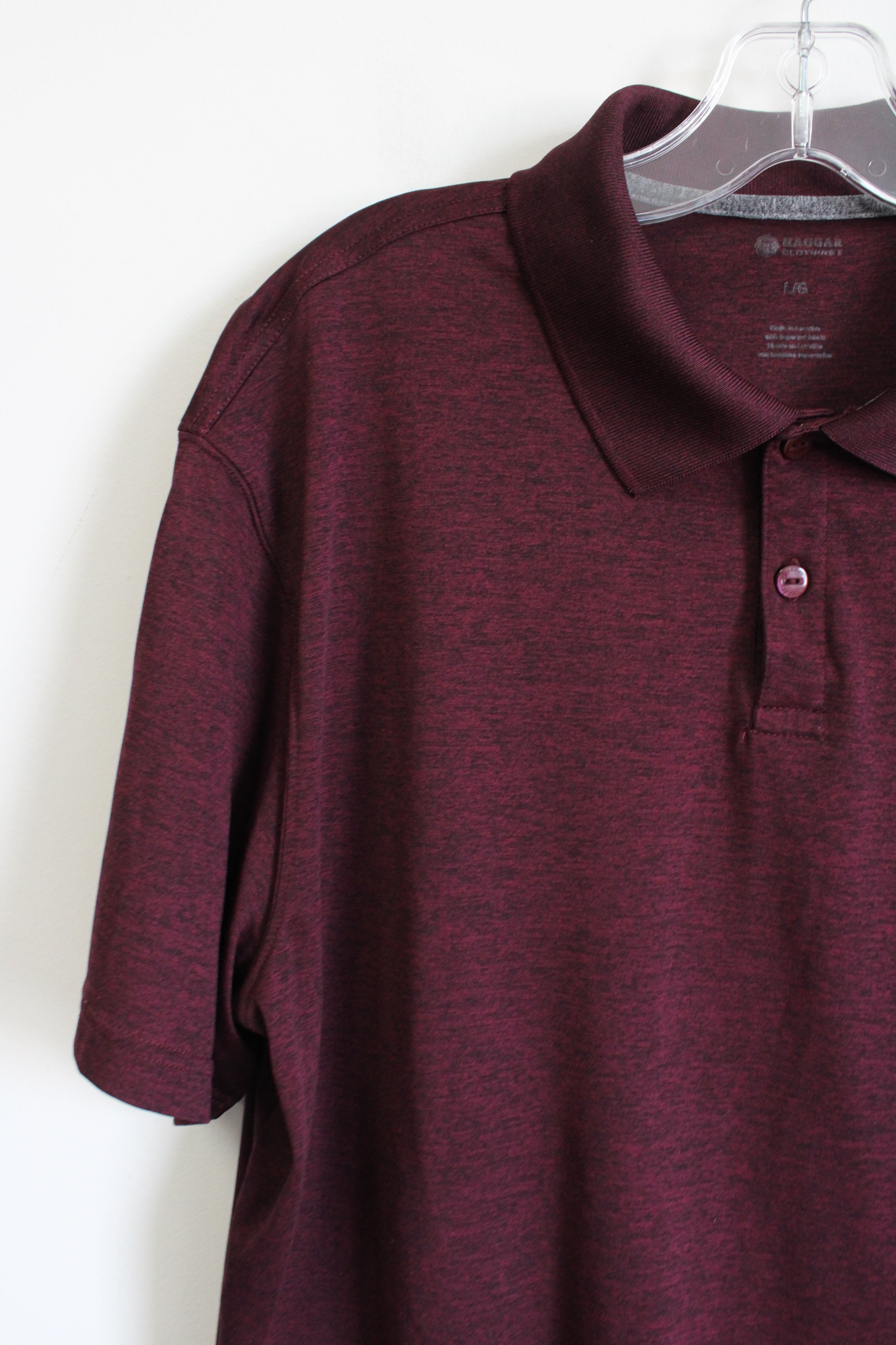 Haggar Maroon Polo Shirt | L