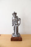 Michael Ricker Cowboy Shaving Pewter Statue