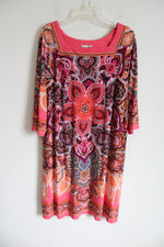 Dressbarn Signature Camryn Pink Orange Paisley Dress | 20W