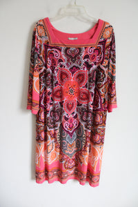 Dressbarn Signature Camryn Pink Orange Paisley Dress | 20W