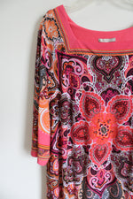 Dressbarn Signature Camryn Pink Orange Paisley Dress | 20W