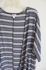 LuLaRoe Navy & White Striped Cardigan | S