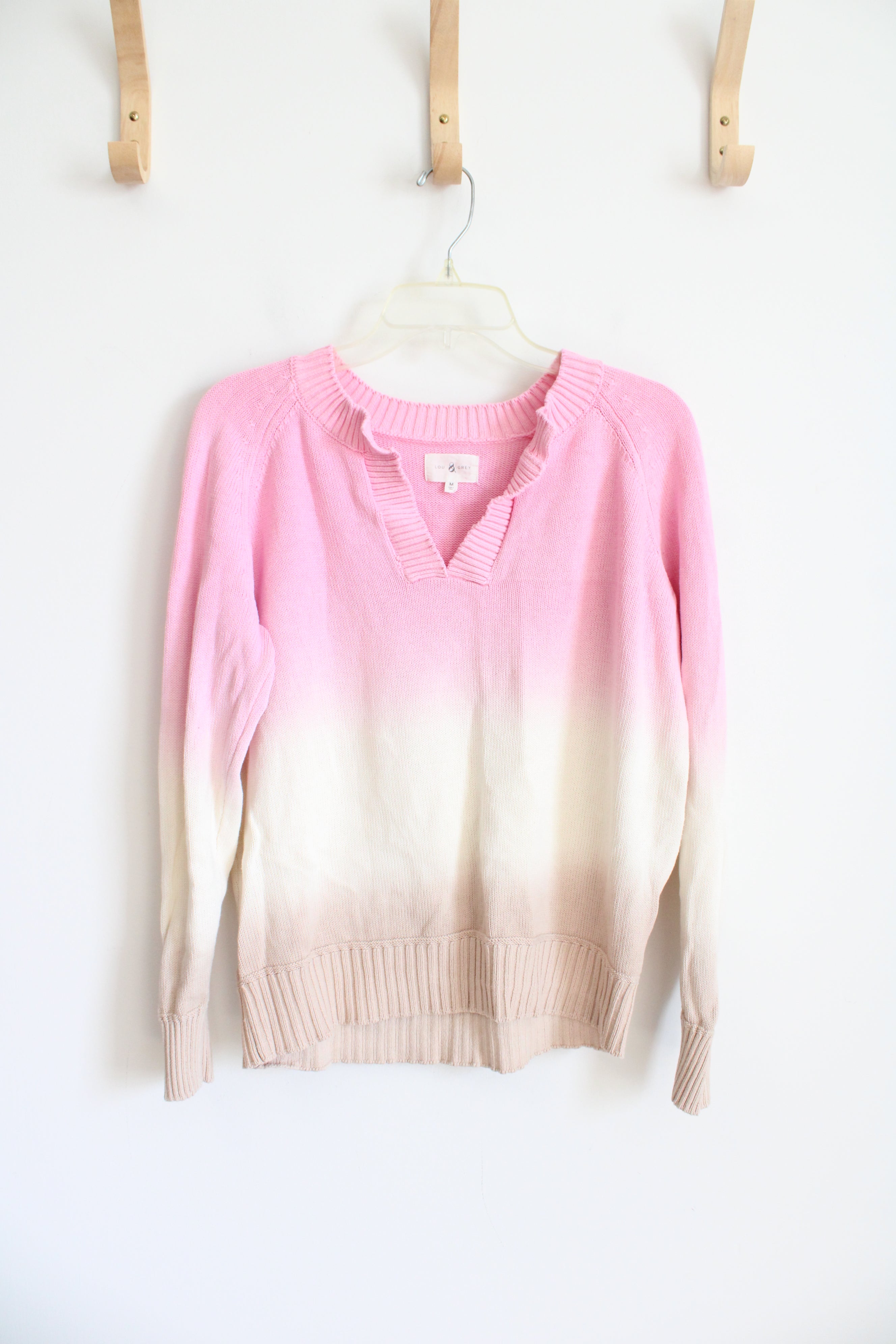 Lou & Grey Pink & Cream Ombre Sweater | M