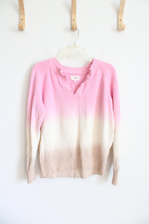 Lou & Grey Pink & Cream Ombre Sweater | M