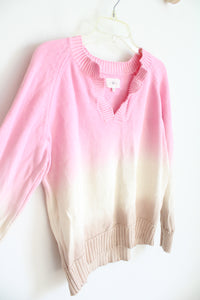 Lou & Grey Pink & Cream Ombre Sweater | M