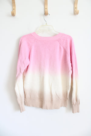 Lou & Grey Pink & Cream Ombre Sweater | M