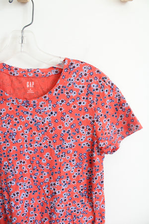 Gap Blue Floral Orange Top | M