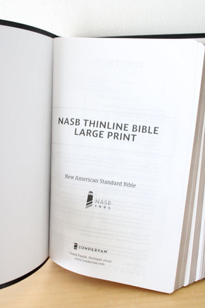 NASB Thinline Bible Large Print Zondervan 2020 Bonded Leather