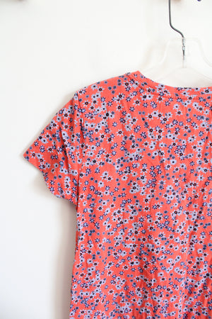 Gap Blue Floral Orange Top | M