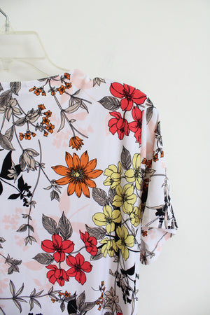 Liz Claiborne White Fall Floral Top | M