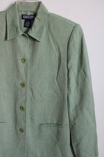 Lands' End Green Linen Jacket | 4 Petite