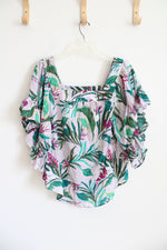 NEW Terra & Sky Floral Purple Square Neck Top | 0X