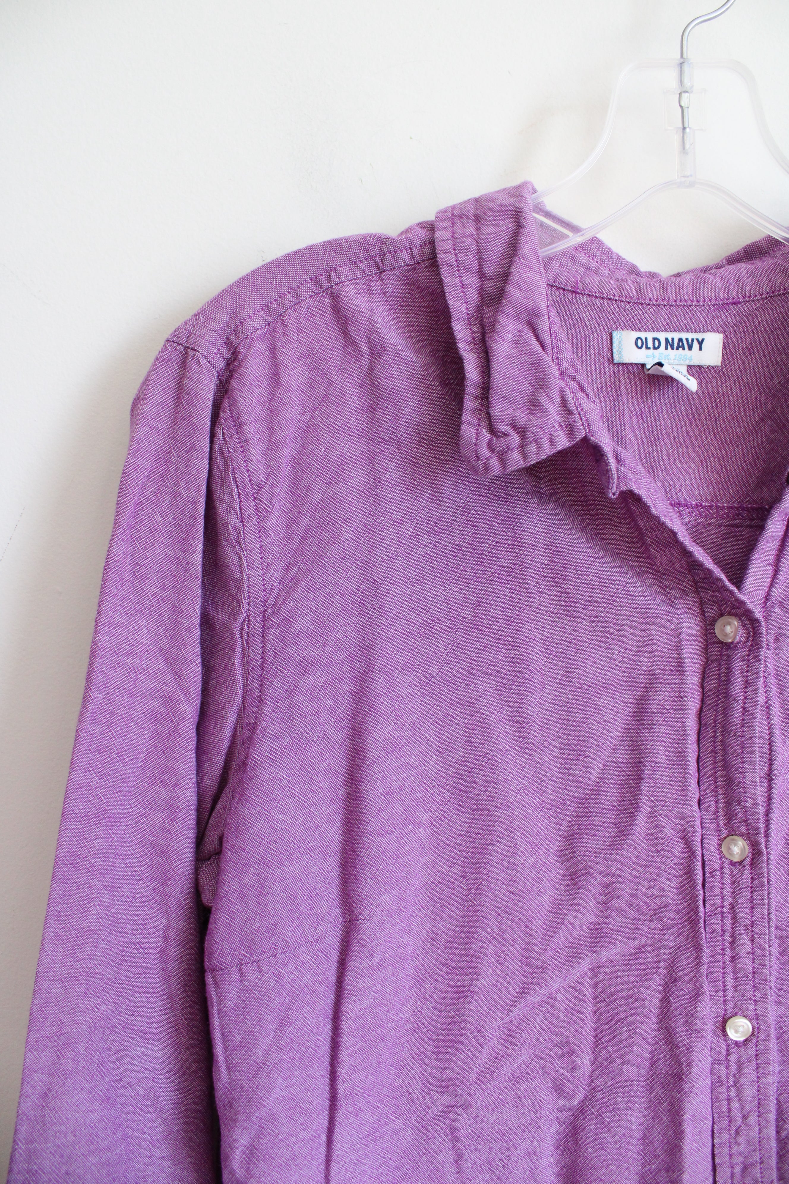 Old Navy Purple Long Sleeved Button Down Top | L