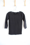 Ann Taylor Wide Neck Solid Black Top | S