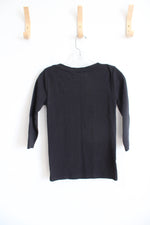 Ann Taylor Wide Neck Solid Black Top | S