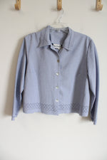 Two Twenty Lace Edge Detail Light Blue Spring Jacket | M Petite