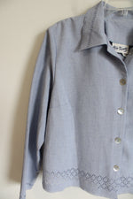 Two Twenty Lace Edge Detail Light Blue Spring Jacket | M Petite