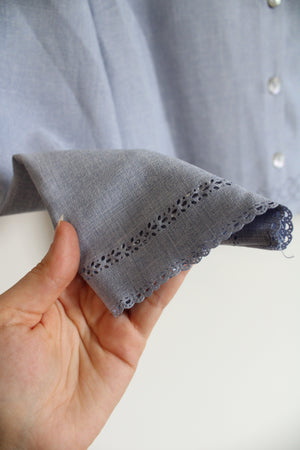 Two Twenty Lace Edge Detail Light Blue Spring Jacket | M Petite