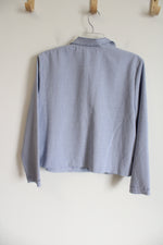 Two Twenty Lace Edge Detail Light Blue Spring Jacket | M Petite