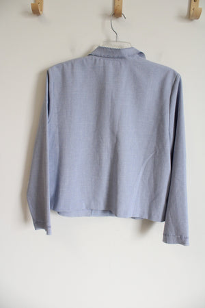 Two Twenty Lace Edge Detail Light Blue Spring Jacket | M Petite