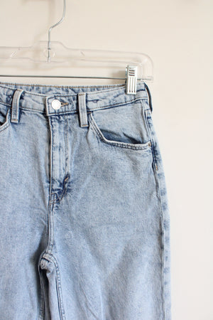 H&M High Waisted Wide Leg Distressed Light Wash Jeans | Youth 14