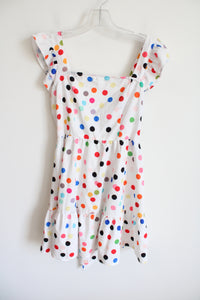 Shein White Colorful Polka Dotted Dress | S