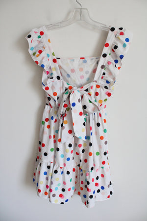 Shein White Colorful Polka Dotted Dress | S