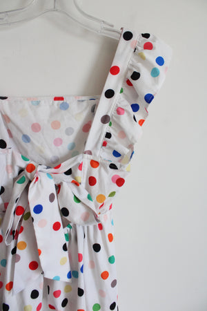 Shein White Colorful Polka Dotted Dress | S