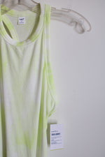 NEW Old Navy Active Yellow White Tie-Dye Ribbed Tank | S