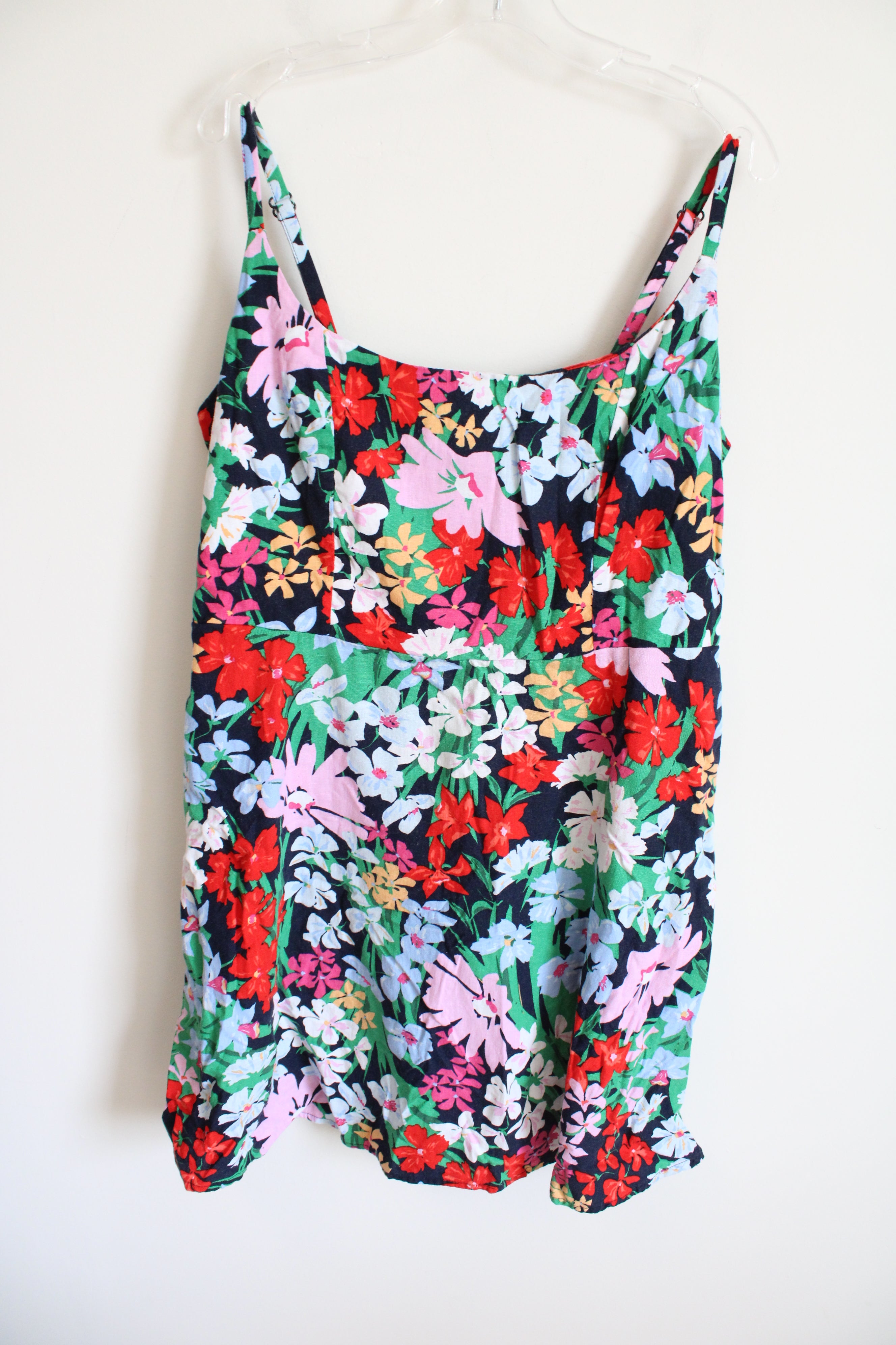 Old Navy Linen Blend Colorful Floral Dress | XL