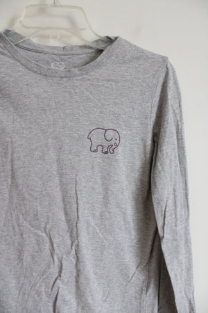 Ivory Ella Gray Organic Cotton Long Sleeved Graphic Tee | M