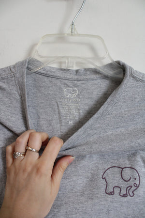 Ivory Ella Gray Organic Cotton Long Sleeved Graphic Tee | M