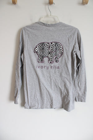 Ivory Ella Gray Organic Cotton Long Sleeved Graphic Tee | M