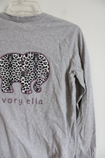 Ivory Ella Gray Organic Cotton Long Sleeved Graphic Tee | M