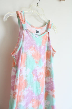 SO Orange Purple Green Tie-Dyed Dress | Youth XL (14/16)