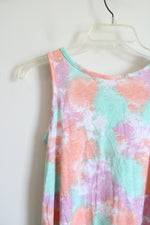 SO Orange Purple Green Tie-Dyed Dress | Youth XL (14/16)