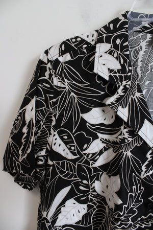 Erika Black Tropical Print Vintage Top | M