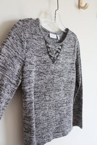 Children's Place Gray Heathered Long Sleeved Top | Youth XL (14)