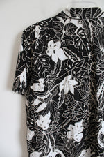 Erika Black Tropical Print Vintage Top | M