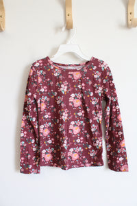 Colette Lilly Maroon Pink Floral Long Sleeved Shirt | Youth M (5/6)