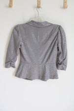 Elle Gray Sequined Blazer | 4